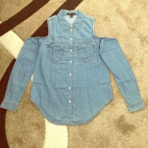 Forever 21 - Denim cold shoulder blouse
