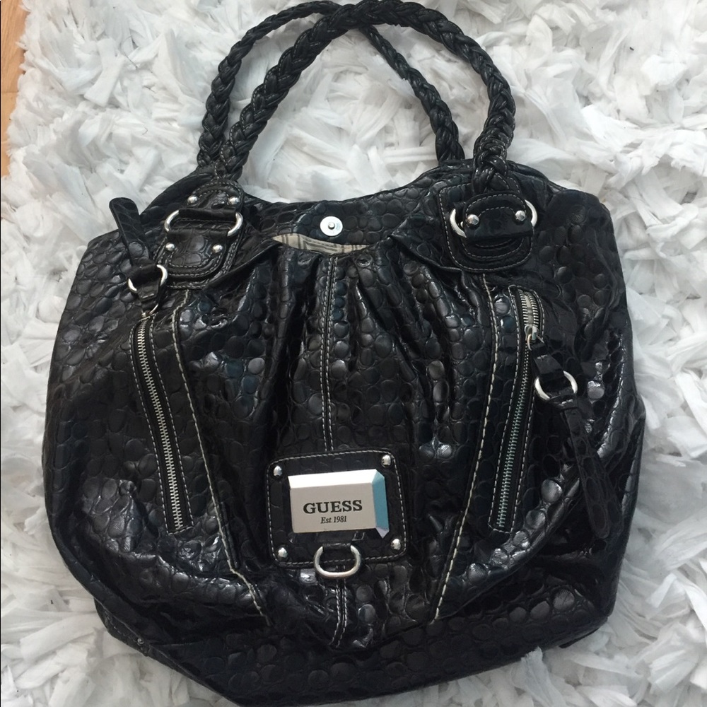 Black shiny vintage GUESS bag