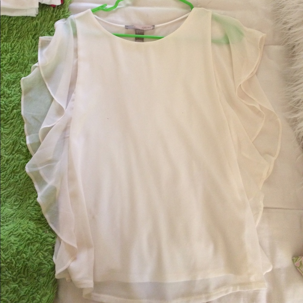 Butterfly sleeve cream blouse