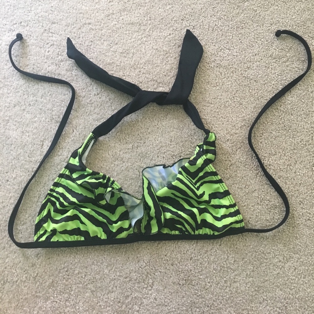 Ruffle swim tiger print bikini top