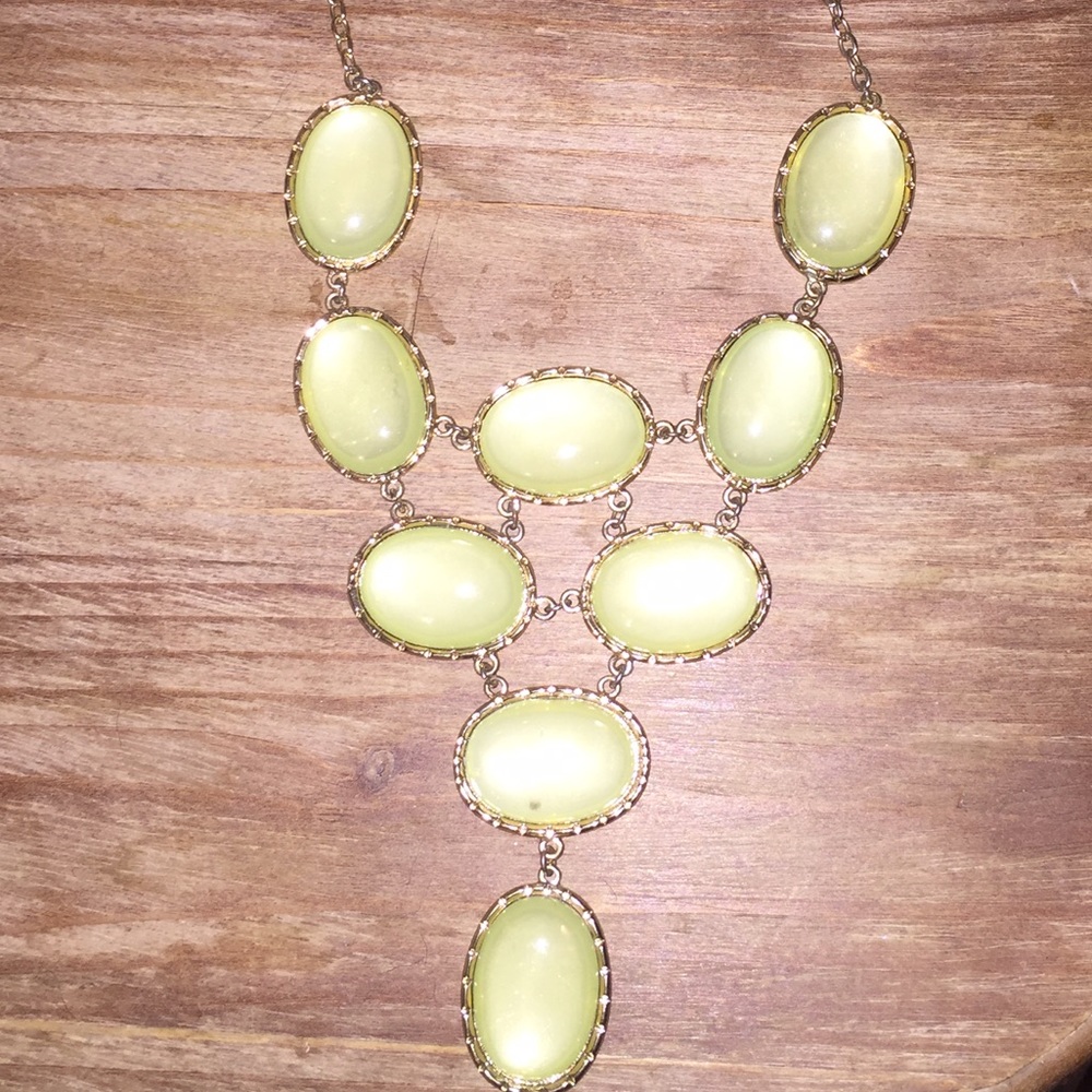 Gold and light green necklace