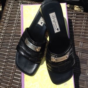 Brighton "Lydia" black woven leather sandals