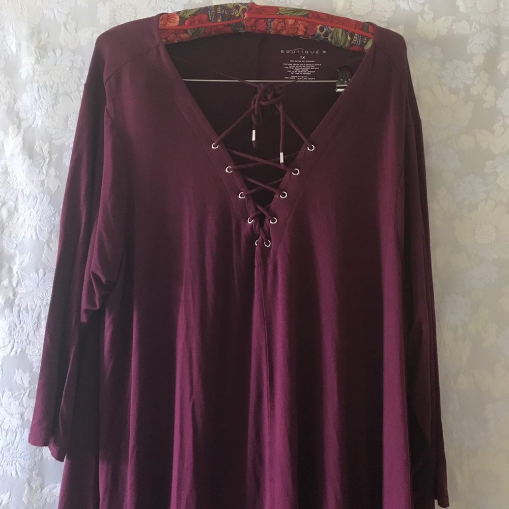 Lace Up V-Neck Dress