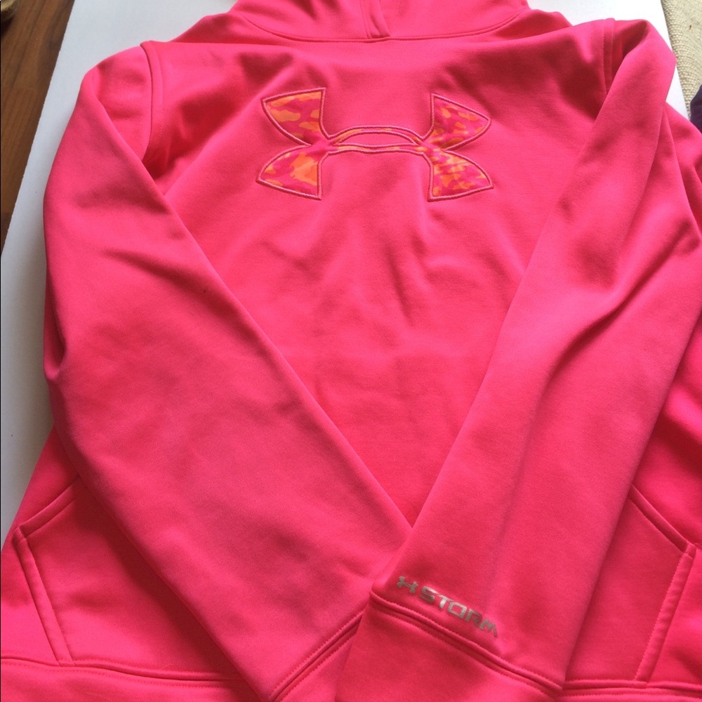 ⬇️20 Pink UA Logo Sweatshirt with Pink+Orange Camo