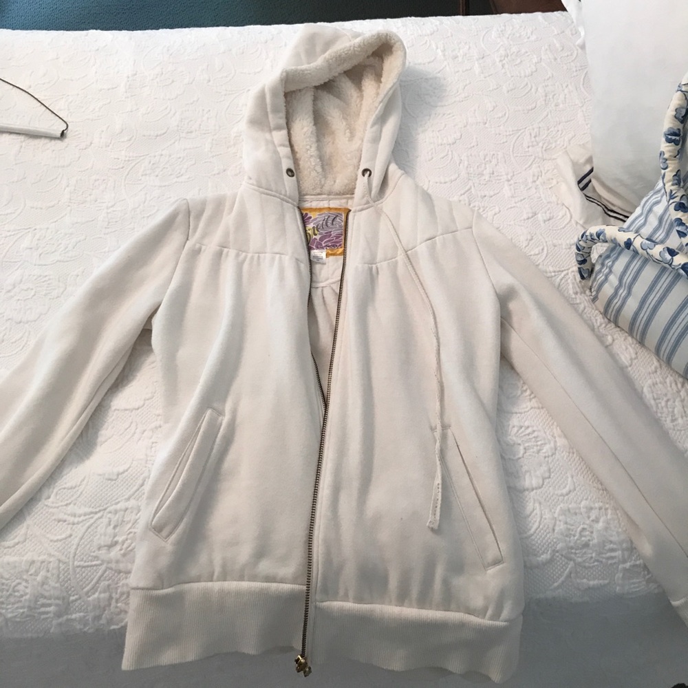 O'Neill White Medium Fuzzy Hooded Hoodie