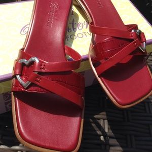 Brighton "Rio" red leather sandal with heart