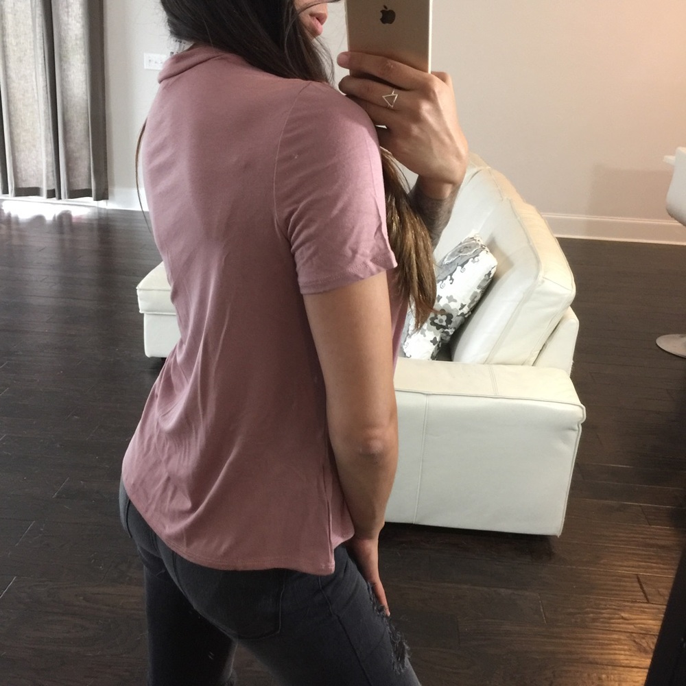 3 LEFT! Mauve Moonchild Cutout Tee - Picture 5 of 5
