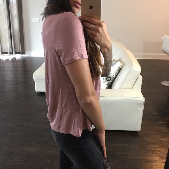 3 LEFT! Mauve Moonchild Cutout Tee - Picture 4 of 5