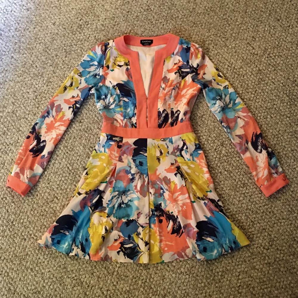 Long Sleeve, Short Floral Dress