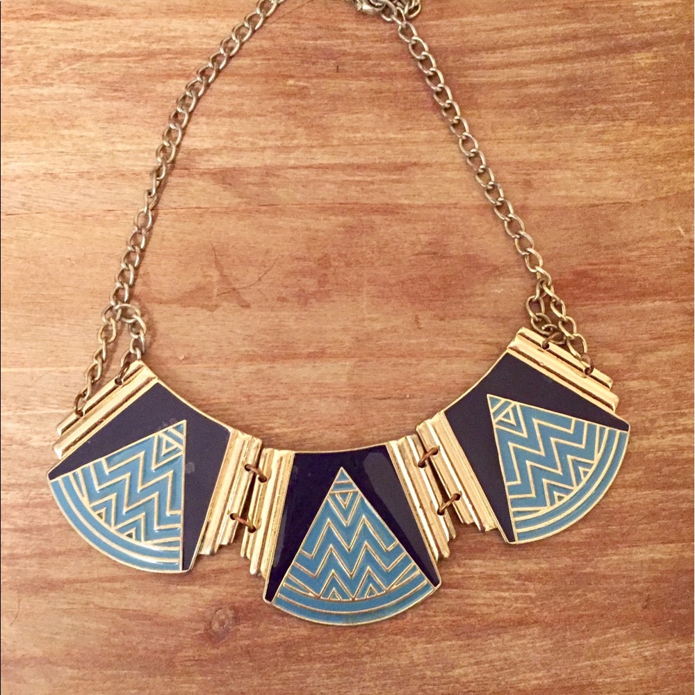Blue collar necklace