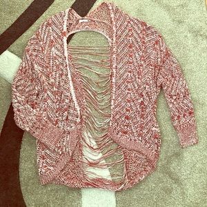 Knitted distressed sweater