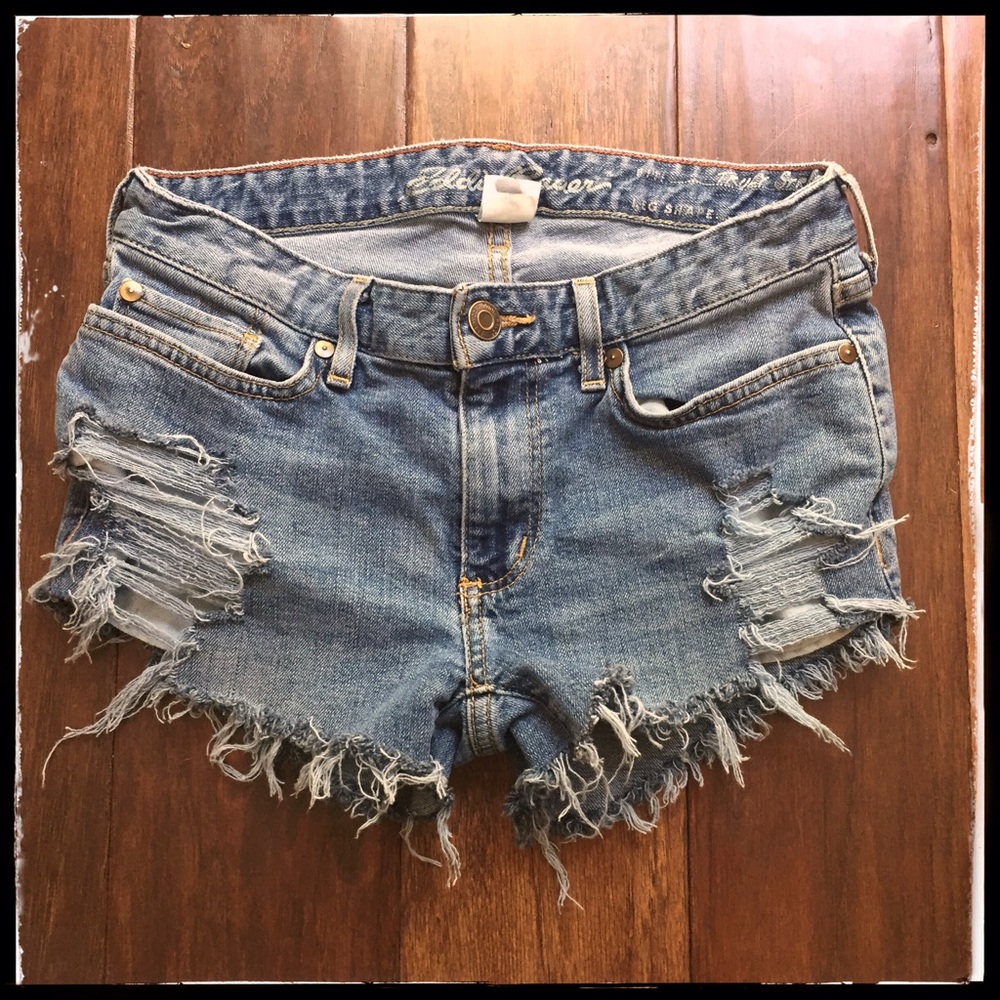 Eddie Bauer Distressed Denim Cutoff Shorts size 2