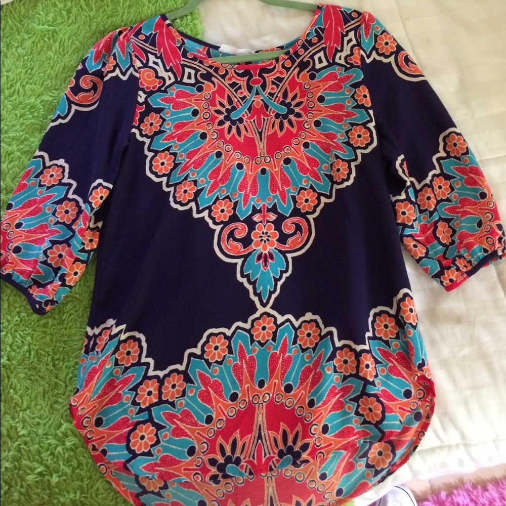 Colorful flowy blouse