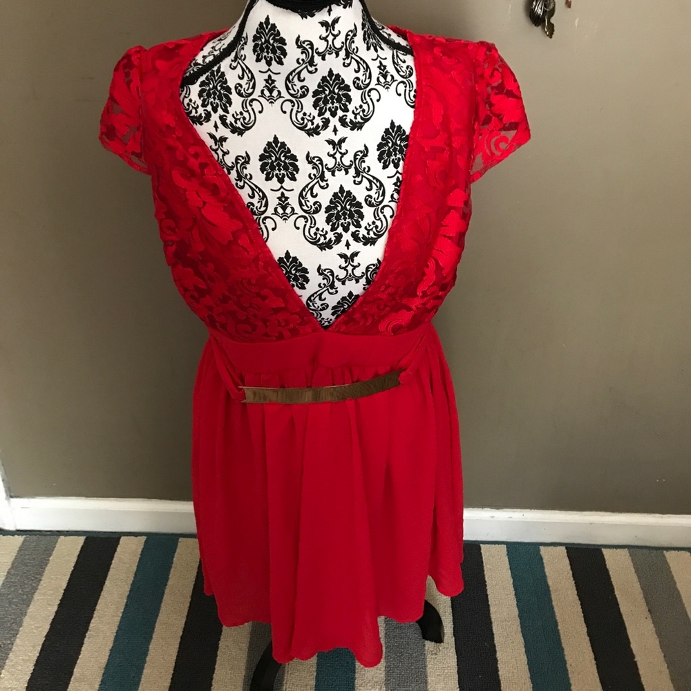 Boohoo Red Skater Dress