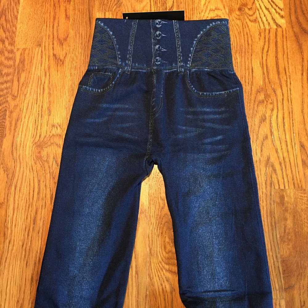Leggings Blue Jeans look. High waisted One Size