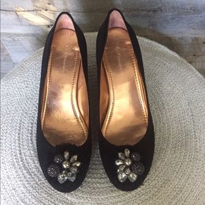 BCBG Generation Black Suede Wedge Heels