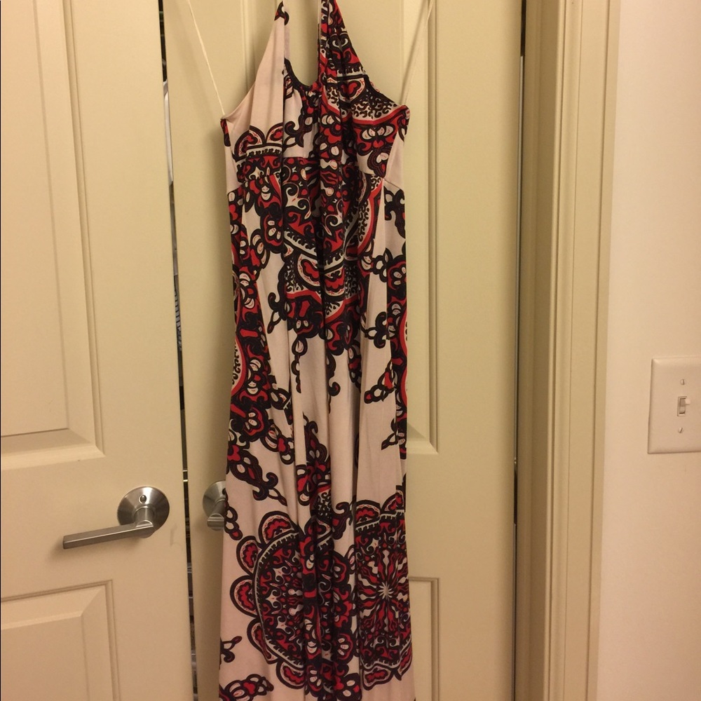 Nieves Lavi Multicolor Print Silk Open Back Dress