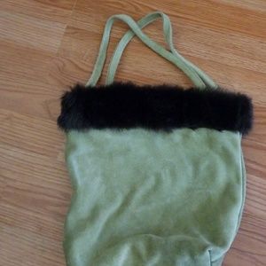 Suede handbag