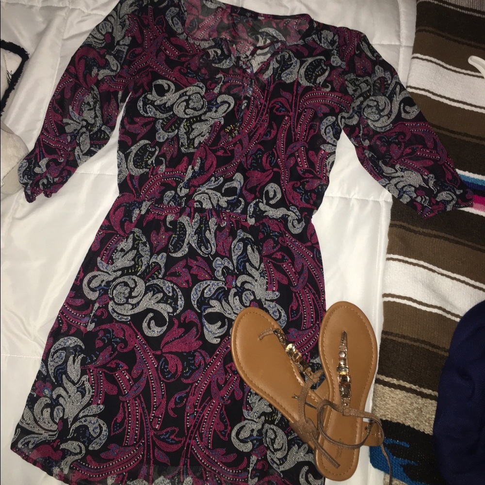 Burgundy, navy blue, and black summer dress!