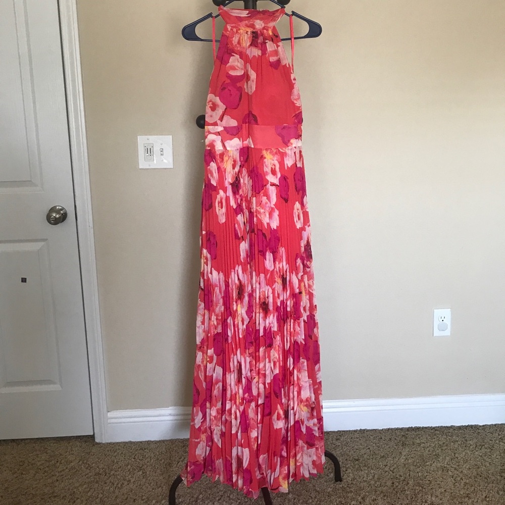 🌺 ELIZA J 🌺HALTER MAXI CHIFFON FLORAL DRESS
