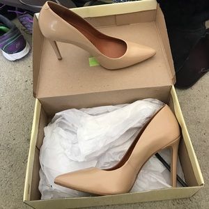Nude Leather Pumps
