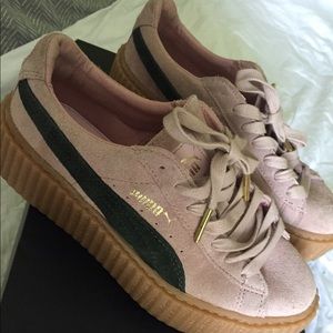 Rihanna - pink green oatmeal Fenty Creepers