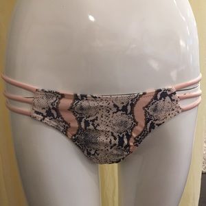 Womens pink snakeskin print bikini