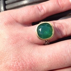 Brighton green ""Venusian" silver and gold ring