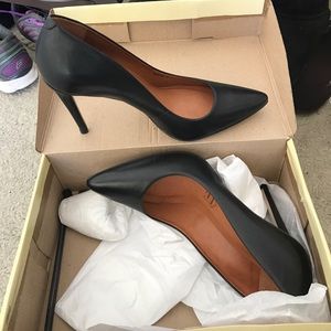 Matte Black Leather Pumps *NEVER WORN*