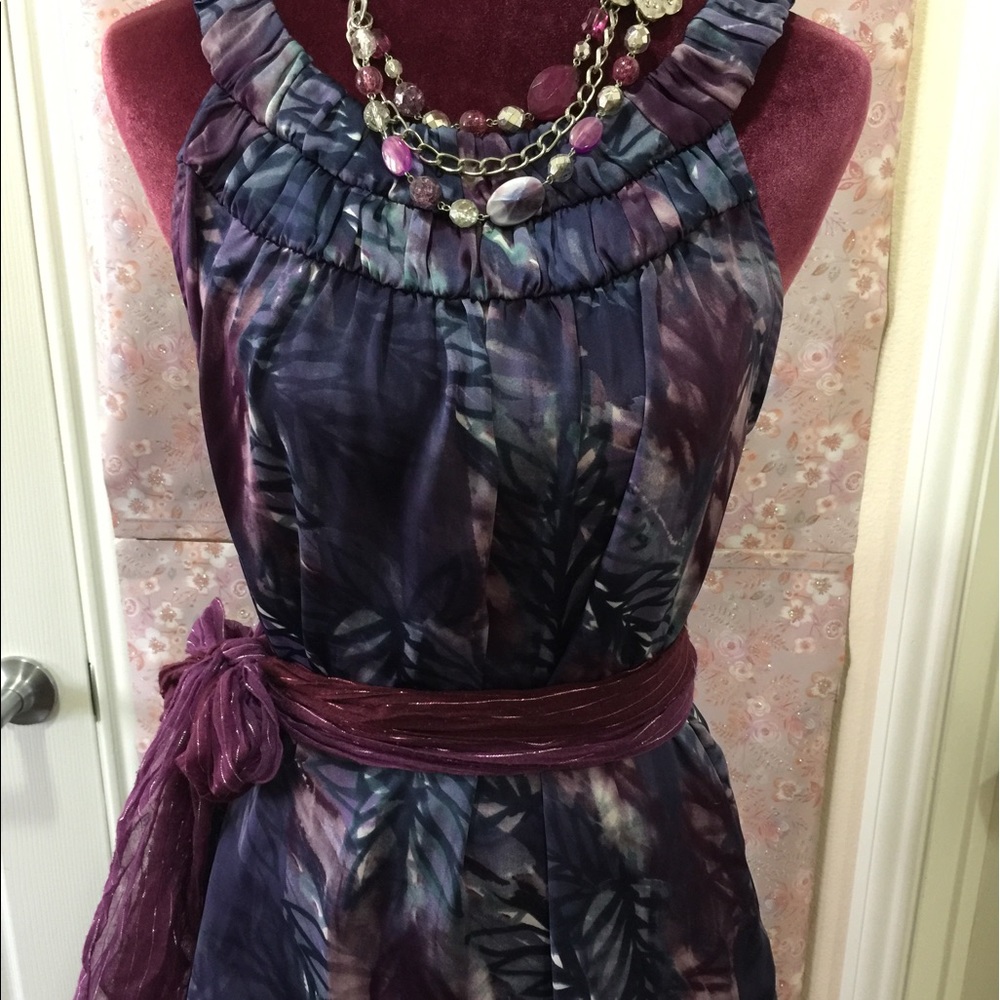 AB Studio, purple/blue multi sleeves top