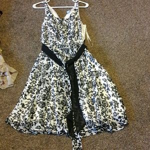 Black and white rose dress