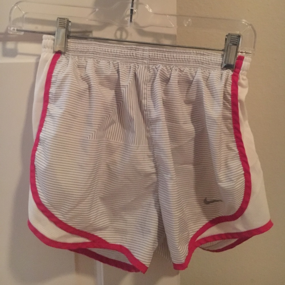 Black & white stripe w/pink Nike Dri Fit shorts XS