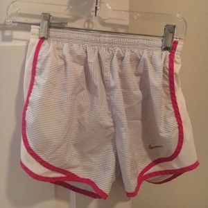 Black & white stripe w/pink Nike Dri Fit shorts XS