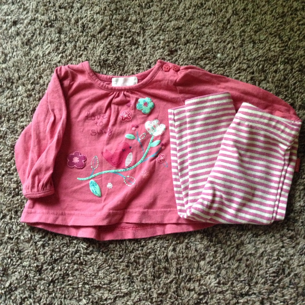 Pumpkin Patch Outfit top:0-3m bottoms:3-6m