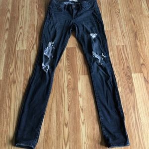 Bullhead denim legging dark wash destroyed