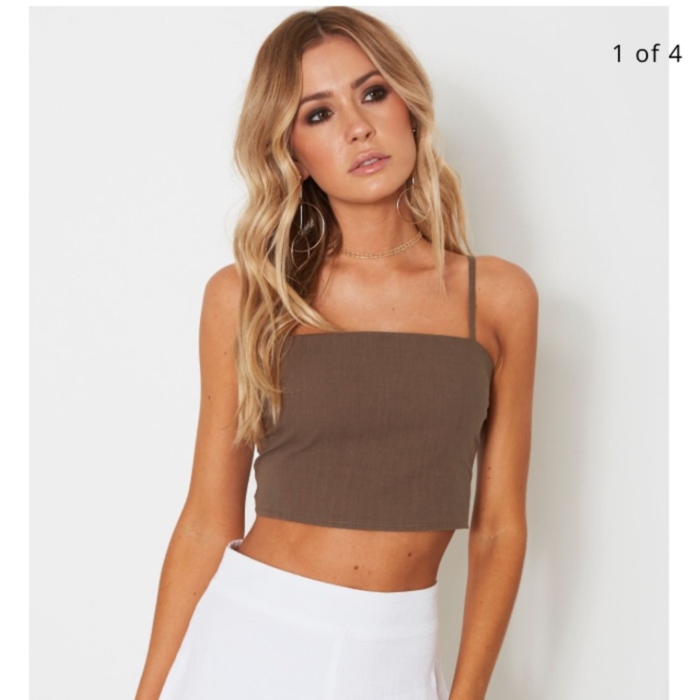 Khaki crop top