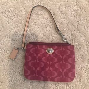 Coach purse / wristlet, maroon