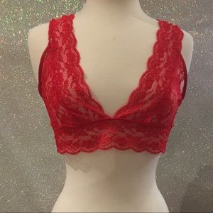Womens red bralette set