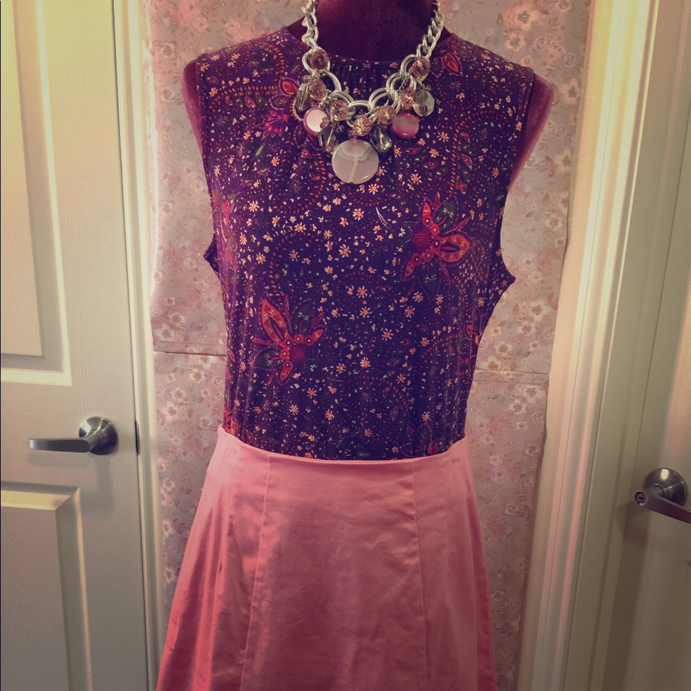 Chaps Classics, short sleeve purple multi shirt