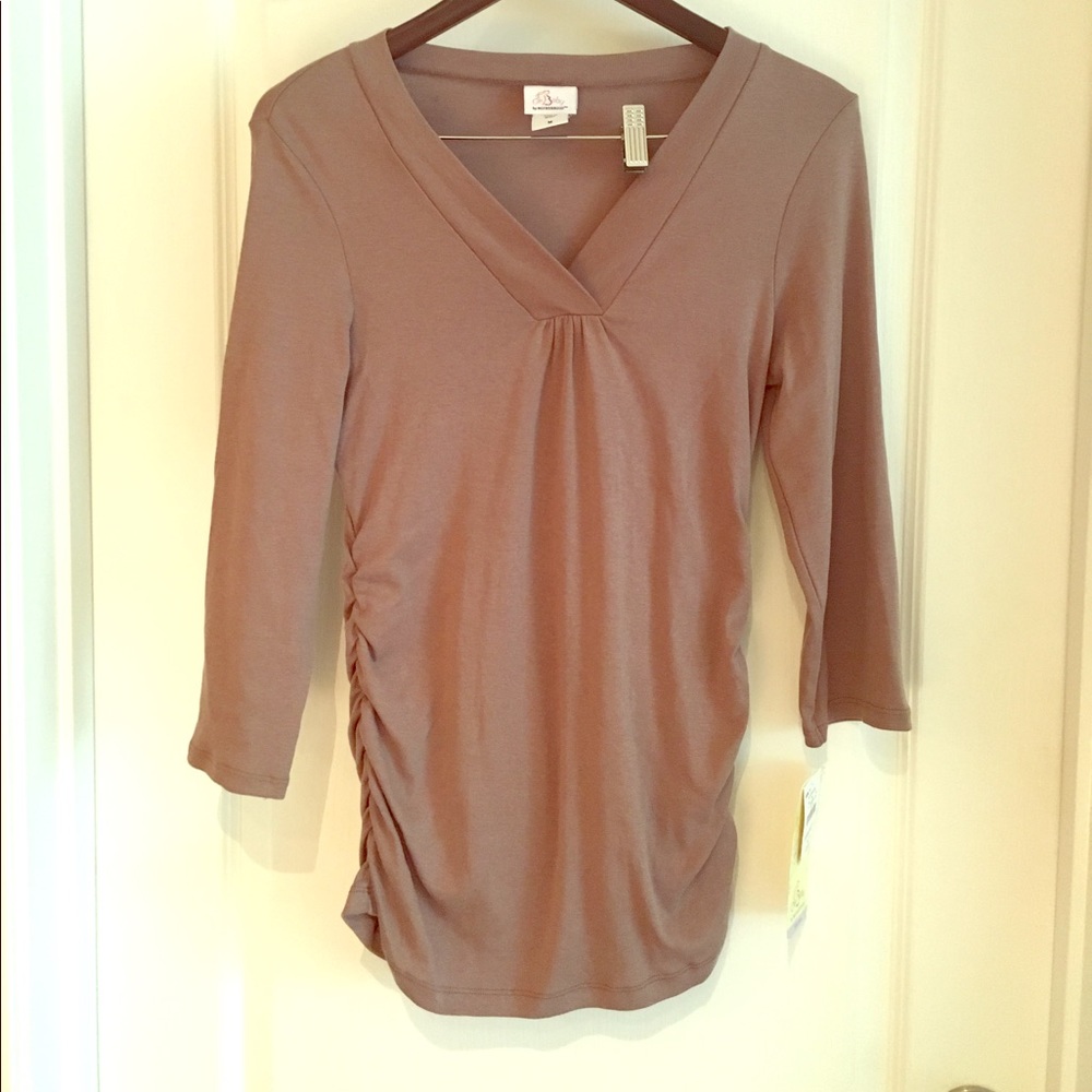 New with tags! Khaki maternity shirt, size M
