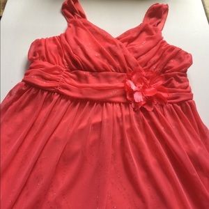 Pink Sequin Girls 14 Dress with Flower on Waist