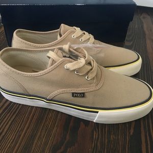 NWT Polo Ralph Lauren light khaki canvas sneakers