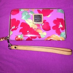 Dooney & Bourke Floral Zip Around Wristlet