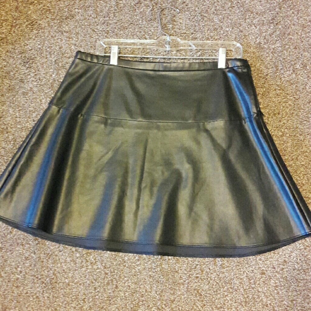 Leather skater skirt