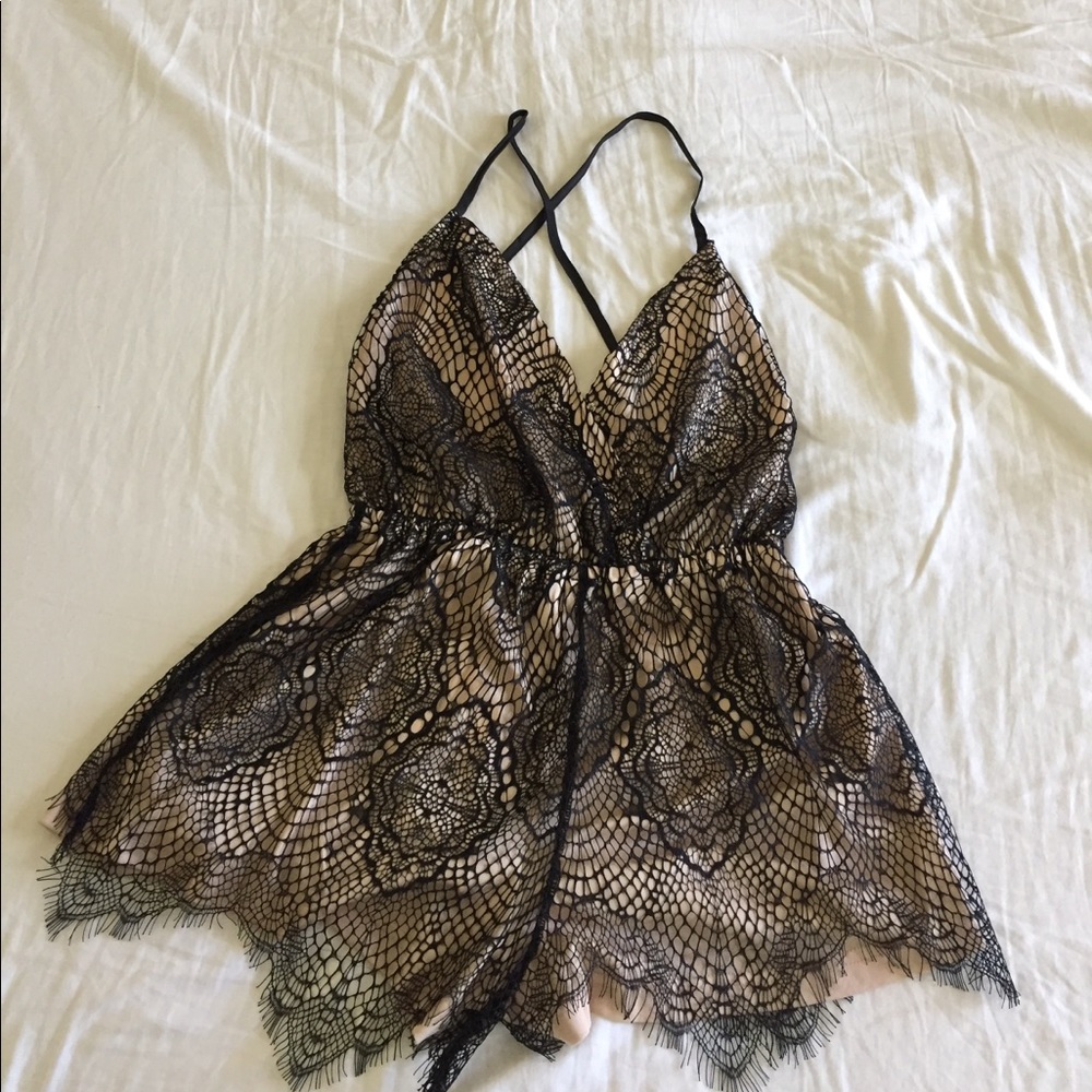 Black Nude Romper