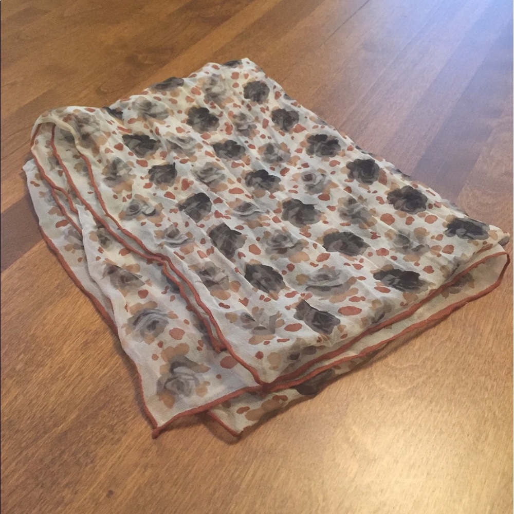 Vintage Rose Print Silk Scarf