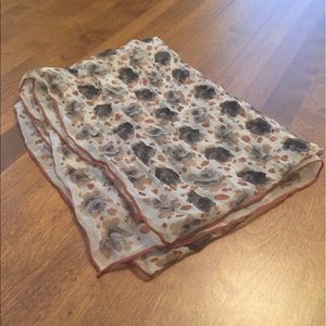 Vintage Rose Print Silk Scarf