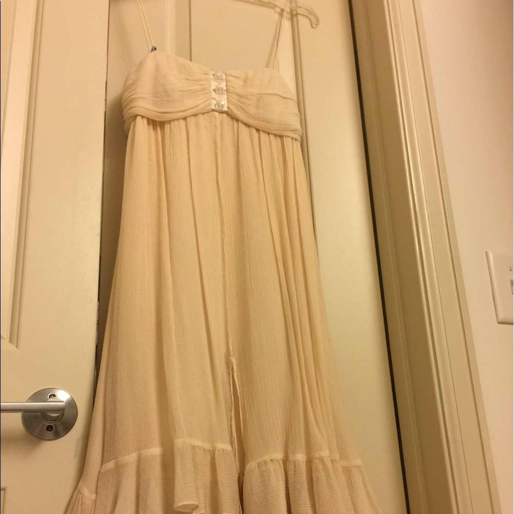 Sean Collection Tiered Spaghetti Straps Silk Dress