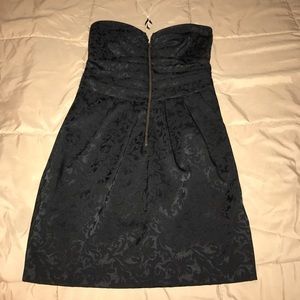 Black mini dress with zipper front