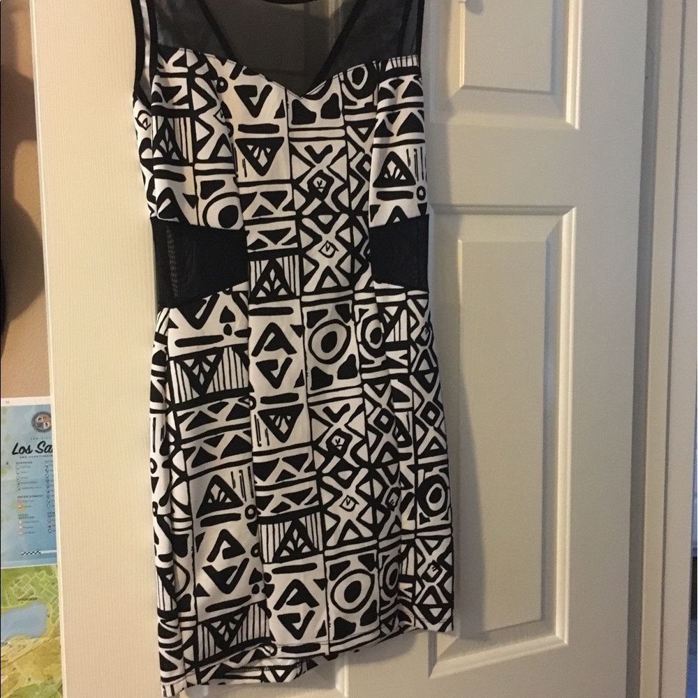 Geometric Little Sheer Sided Dress!